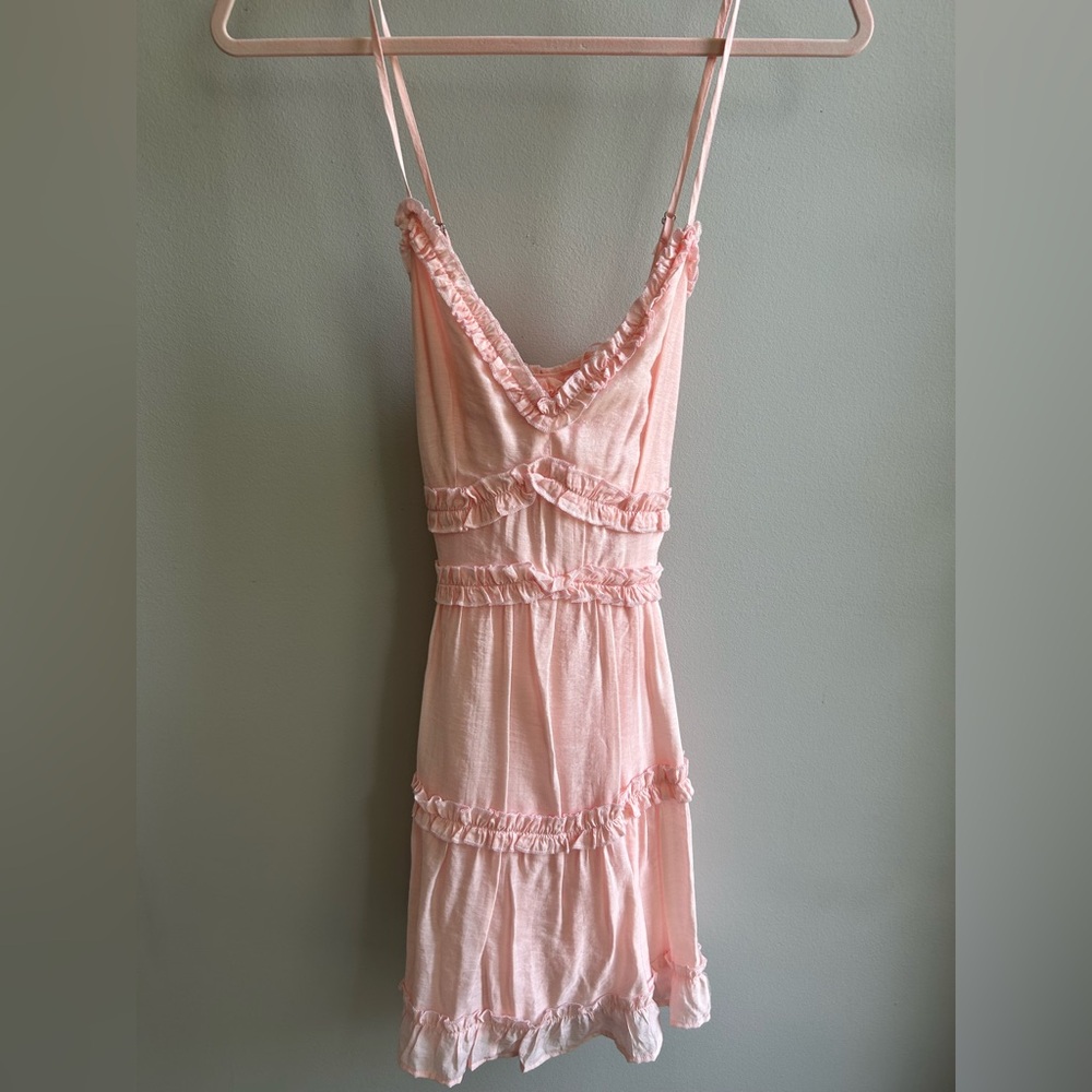 Francesca's Collections Pink Ruffle Dress
